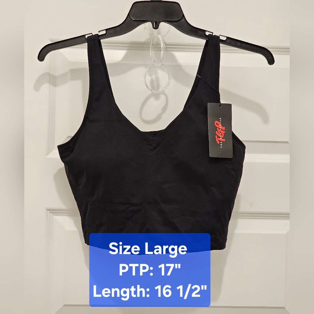 The Gym People Longline Wirefree Sports Bra/Crop Tank, NWT, Size Large